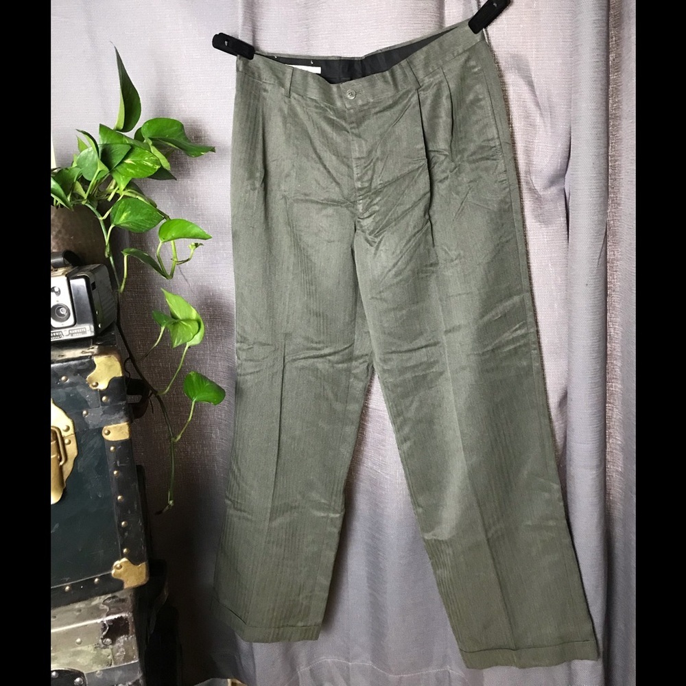 Perry Ellis pleated folded cuff dress slacks 34x30